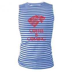 Майка-тельняшка Coffee is coming - PrintSalon