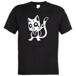 Мужская футболка  с V-образным вырезом Color cat Fairy Tail - PrintSalon