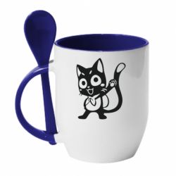 Чашка с ложкой Color cat Fairy Tail - PrintSalon