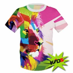 Дитяча 3D футболка Color lion