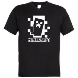 Мужская футболка  с V-образным вырезом Color Minecraft - PrintSalon