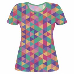 Жіноча 3D футболка Color triangle - PrintSalon