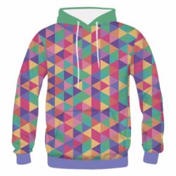 Чоловіче 3D худі Color triangle - PrintSalon