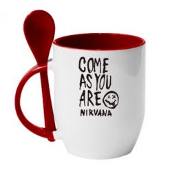 Чашка з ложкою Come as you are Nirvana - PrintSalon