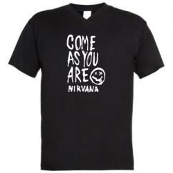 Чоловіча футболка з V-подібним вирізом Come as you are Nirvana - PrintSalon
