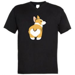 Чоловіча футболка з V-подібним вирізом Corgi back - PrintSalon