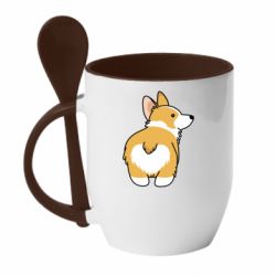 Чашка з ложкою Corgi back - PrintSalon