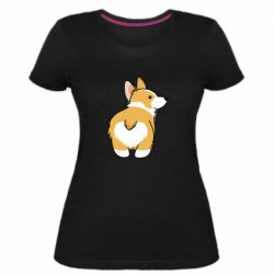 Жіноча преміум футболка Corgi back - PrintSalon