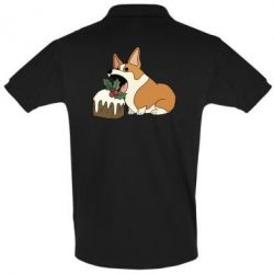 Мужское поло Corgi loves winter holidays - PrintSalon