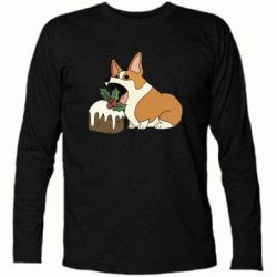 Футболка з довгим рукавом Corgi loves winter holidays - PrintSalon
