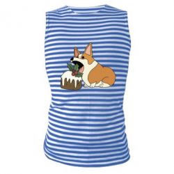 Майка-тельняшка Corgi loves winter holidays