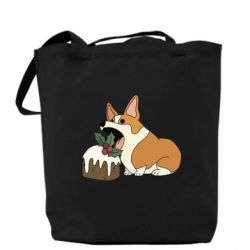 Эко-сумка Corgi loves winter holidays
