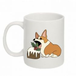Чашка 320ml Corgi loves winter holidays - PrintSalon