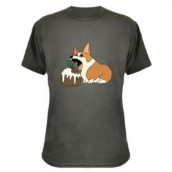 Камуфляжна футболка Corgi loves winter holidays