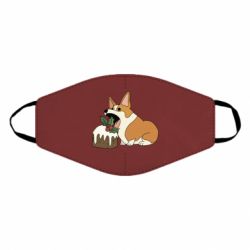 Маска багаторазова Corgi loves winter holidays - PrintSalon