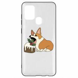 Чохол для Samsung A21s Corgi loves winter holidays - PrintSalon