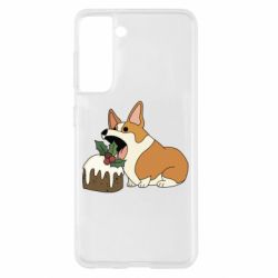 Чохол для Samsung S21 Corgi loves winter holidays - PrintSalon