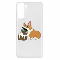 Чохол для Samsung S21+ Corgi loves winter holidays - PrintSalon