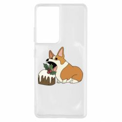Чохол для Samsung S21 Ultra Corgi loves winter holidays - PrintSalon