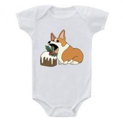 Дитячий бодік Corgi loves winter holidays - PrintSalon