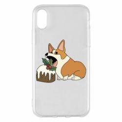 Чохол для iPhone X/Xs Corgi loves winter holidays - PrintSalon