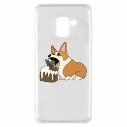 Чохол для Samsung A8 2018 Corgi loves winter holidays - PrintSalon