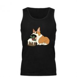 Майка чоловіча Corgi loves winter holidays - PrintSalon