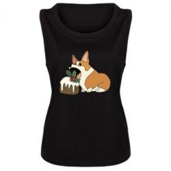 Майка жіноча Corgi loves winter holidays - PrintSalon