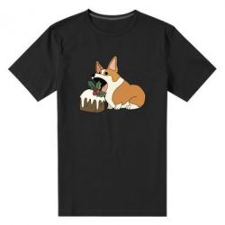 Чоловіча преміум футболка Corgi loves winter holidays