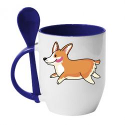Чашка с ложкой Corgi - PrintSalon