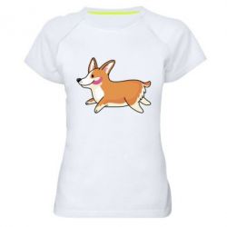 Женская футболка для спорта Corgi - PrintSalon