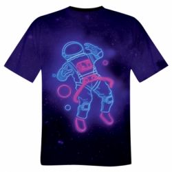 Чоловіча футболка 3D Cosmonaut neon - PrintSalon