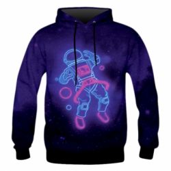 Чоловіче 3D худі Cosmonaut neon