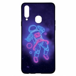 Чохол для Samsung A20s Cosmonaut neon-PrintSalon Чохол для Samsung A20s Cosmonaut neon