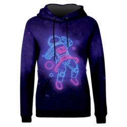 Жіноче 3D худі Cosmonaut neon