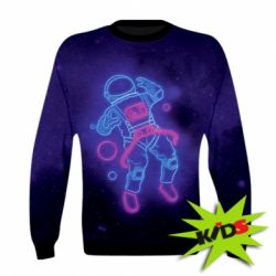 Дитячий 3D світшот Cosmonaut neon - PrintSalon