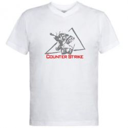 Мужская футболка  с V-образным вырезом Counter Strike Gamer - PrintSalon