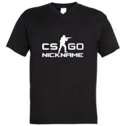 Мужская футболка  с V-образным вырезом Counter-Strike nickname - PrintSalon