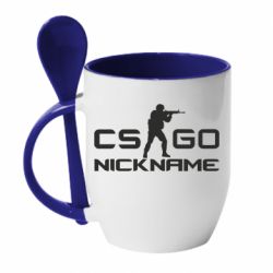 Чашка с ложкой Counter-Strike nickname - PrintSalon