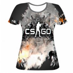 Жіноча 3D футболка Counter Strike white logo - PrintSalon