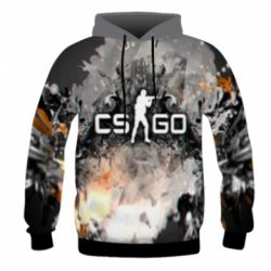 Мужское 3D худи Counter Strike white logo-PrintSalon Мужское 3D худи Counter Strike white logo