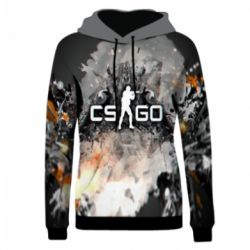 Жіноче 3D худі Counter Strike white logo - PrintSalon