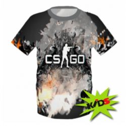 Дитяча 3D футболка Counter Strike white logo - PrintSalon