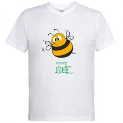 Мужская футболка  с V-образным вырезом Crazy Bee - PrintSalon