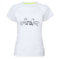 Женская футболка для спорта Crazy Cat Lady - PrintSalon