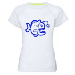Женская футболка для спорта Crazy fish - PrintSalon