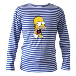 Тельняшка с длинным рукавом Crazy Homer! - PrintSalon