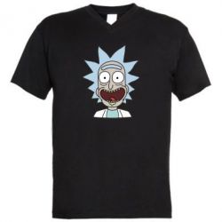 Мужская футболка  с V-образным вырезом Crazy Rick - PrintSalon