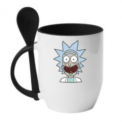 Чашка с ложкой Crazy Rick - PrintSalon