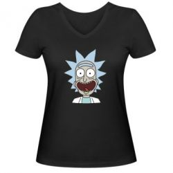 Женская футболка с V-образным вырезом Crazy Rick - PrintSalon